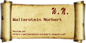 Wallerstein Norbert névjegykártya
